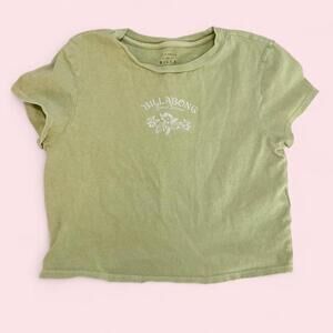 Billabong baby tee green cropped tee